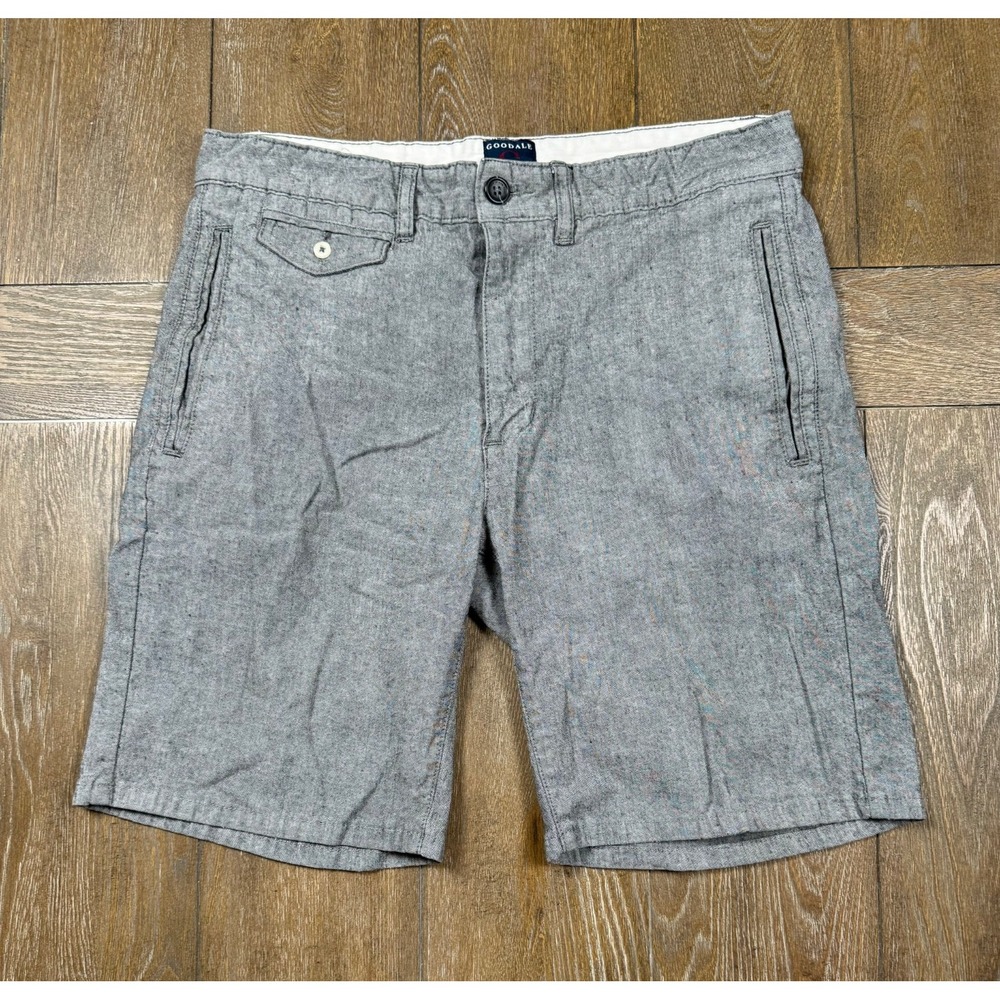 Goodale Men's Shorts Size 32 Gray Chambray Flat Front 8.5 Inseam 3154